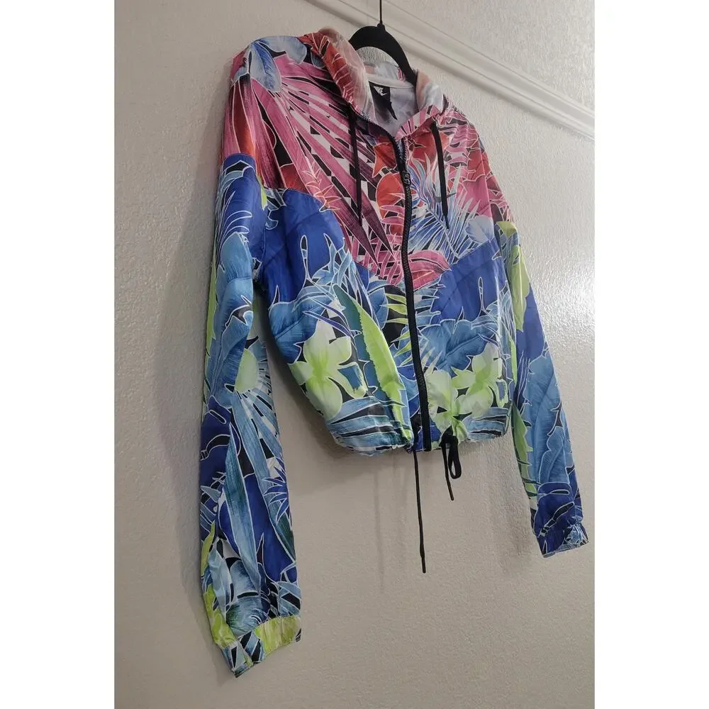 Nike Windrunner Tropical Floral Hooded Windbreaker Jacket Women's Small